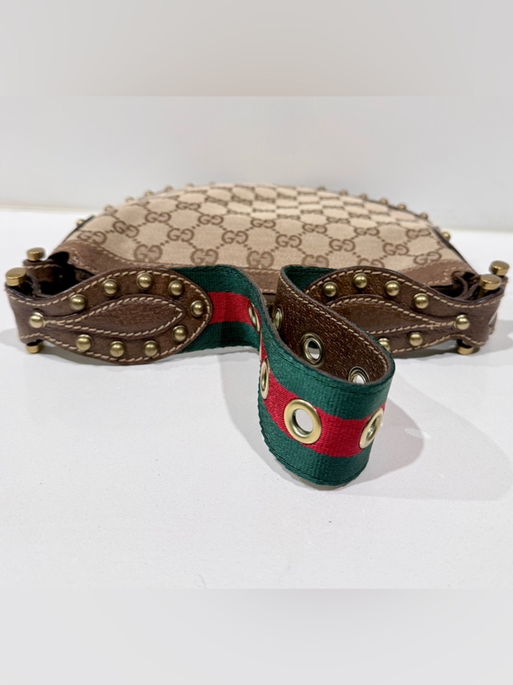 Gucci Small Monogram Pelham Studded Bag - Picture 9 of 13